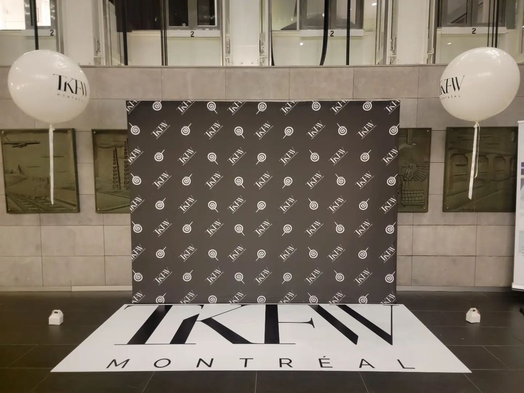 Custom branded media wall for a corporate event or wedding.